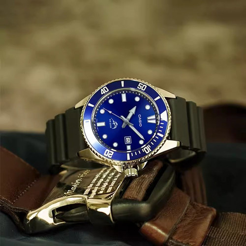 剑鱼水鬼海洋之心枪鱼比尔盖茨同款防水卡西欧手表男MDV-106G-1A - 图2