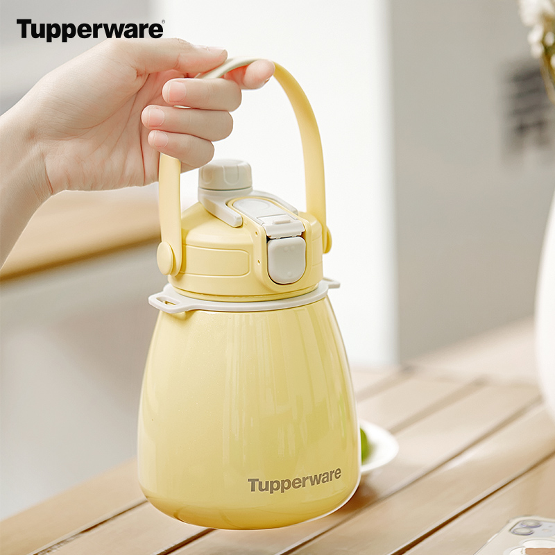 特百惠官方1L大容量胖肚肚大肚保温杯子水杯女生高颜值不锈钢