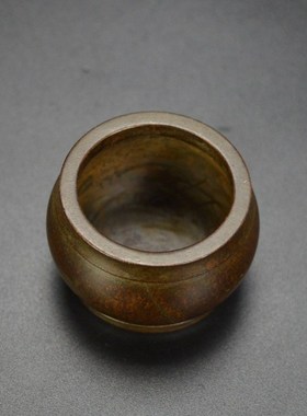 古玩黄铜小琴h炉把玩香炉一炷香袖珍炉仿古铜器工艺品