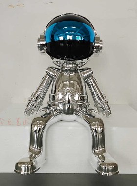 太空猫机械d人大摆件kaws酒吧奶茶店网红拍照打卡装饰橱窗坐姿雕