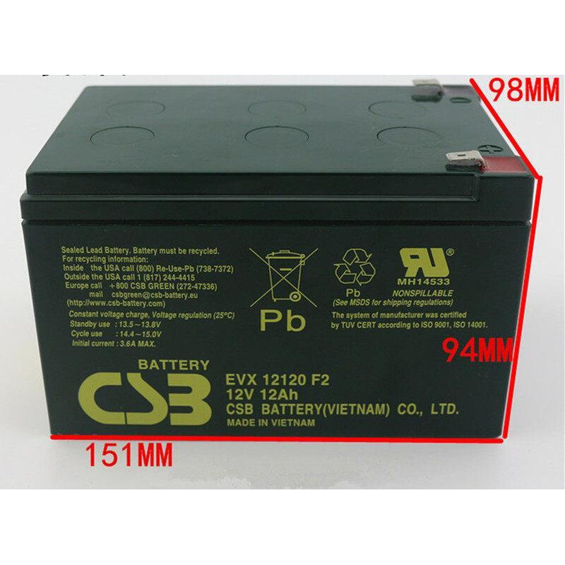 CSB铅酸蓄电池12V12AH/EVX12120F2消防电梯通讯照明 ups应急电源 - 图1