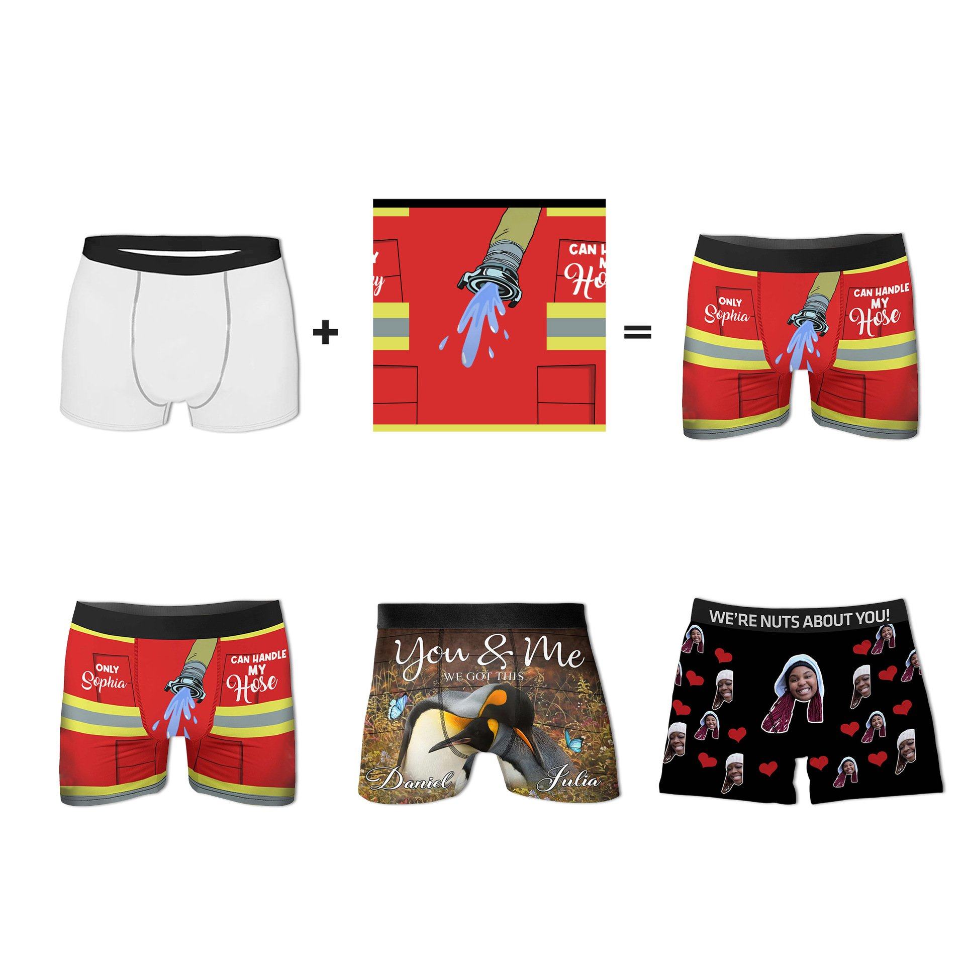 跨境POD平角内裤定制 包腰内裤男士3d数码印花无痕四角裤一件定制,淘宝优惠券,粉丝福利购,淘宝优惠卷