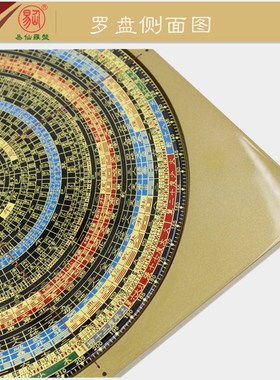 易仙强磁针8寸6综合34层罗盘三元合指针精准铝合金W色罗庚中式摆