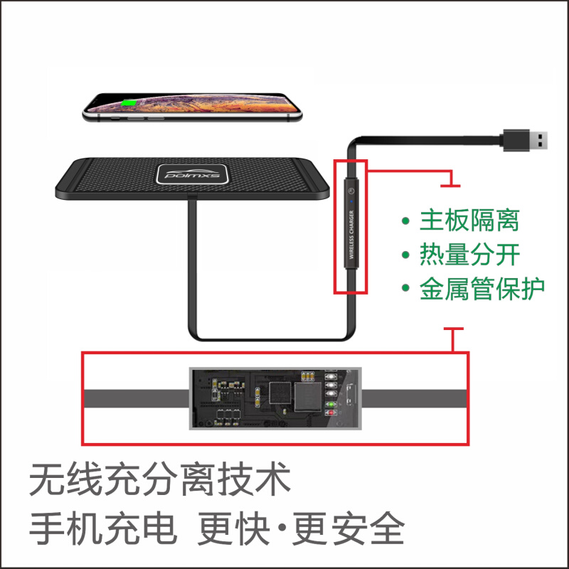 适用名爵56zs/hs/mg领航手机无线充电器usb/tpc快充中控面板垫改-图2