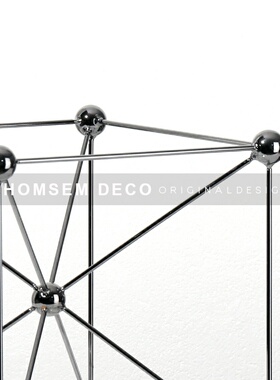简约现代几何创意框架金属点线球C软装饰品家居售楼处样板房间摆
