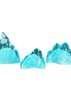 现代简约山形水晶玻璃彩色三件套摆件家居样板房客厅Z北欧装饰品