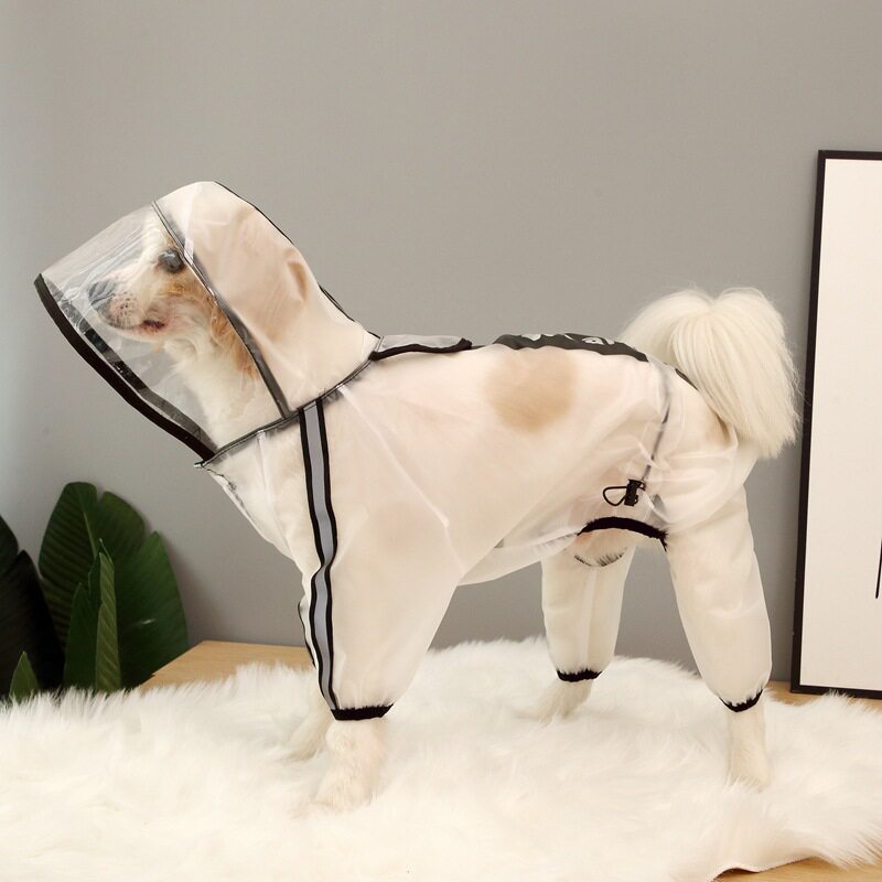 Dog four-legged waterproof all-inclusive transparent raincoat