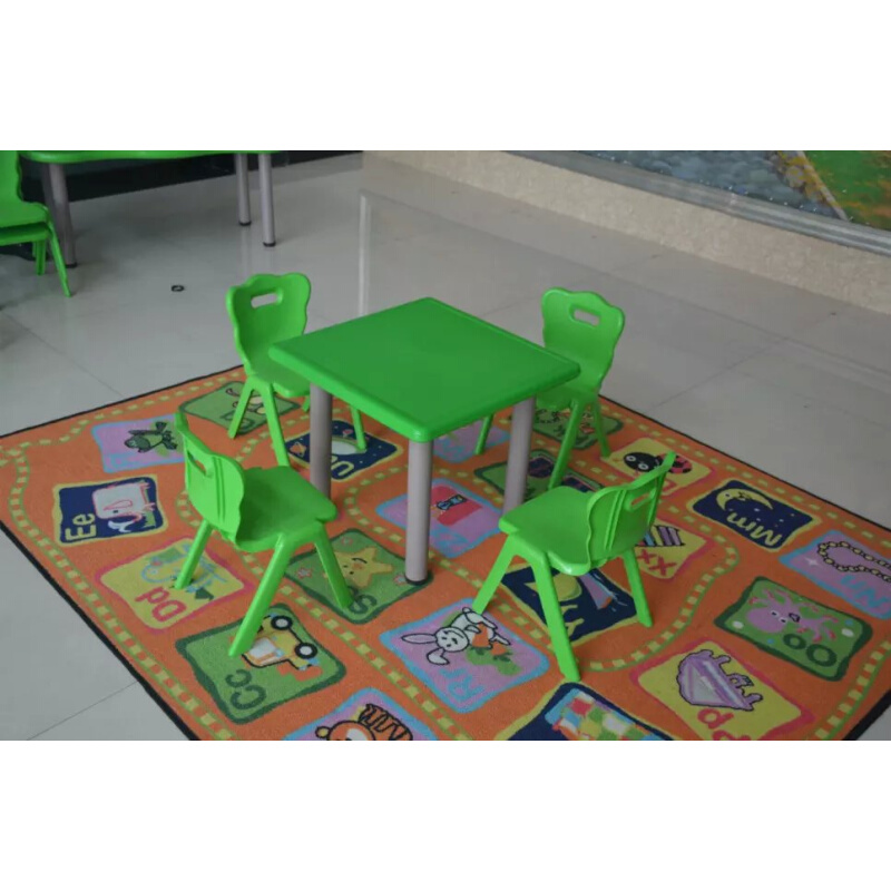 奇佳品牌儿童波浪形6人桌 塑料桌椅 幼儿园可升降塑料桌 豪华桌椅 - 图2