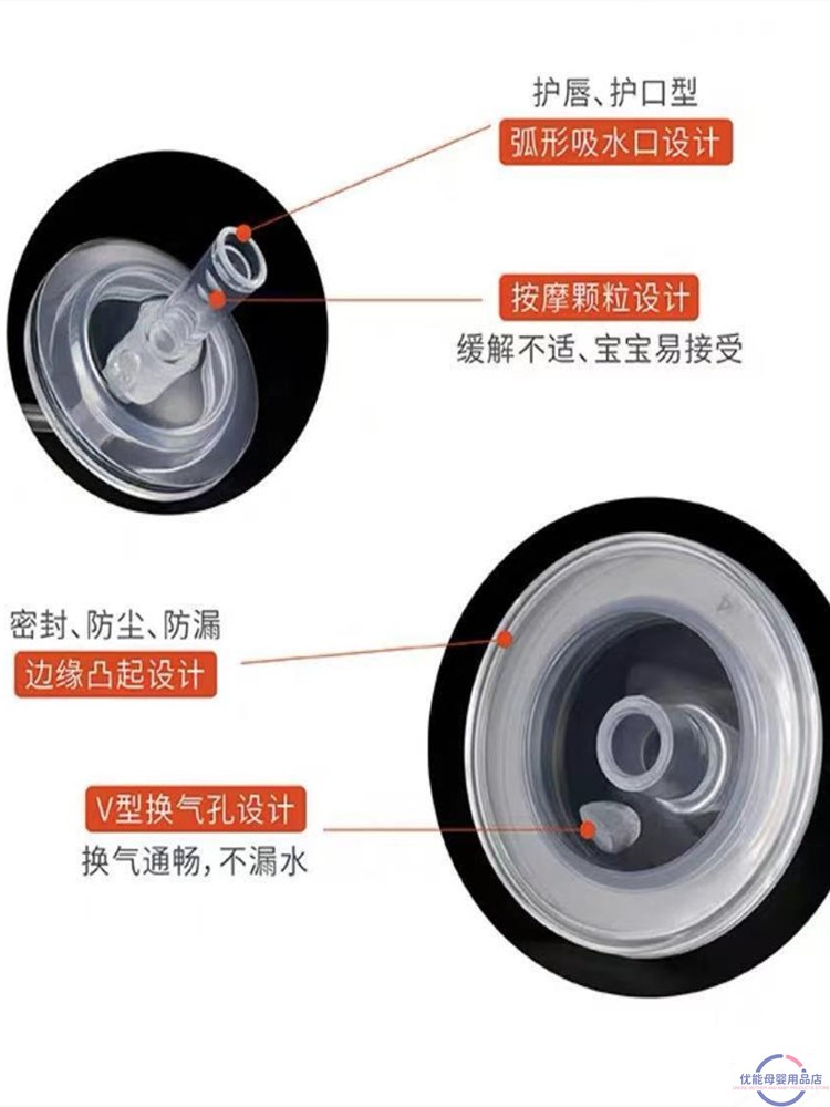 适用于贝优能奶瓶吸管嘴鸭嘴奶嘴配件一代宽口径转变学饮吸管杯-图1