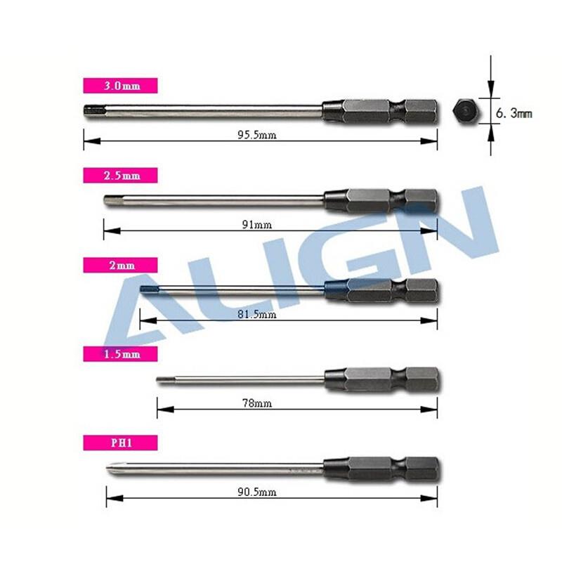 亚拓螺丝刀套装植保机内六角螺丝刀模型工具螺丝批头刀头5组合 - 图1