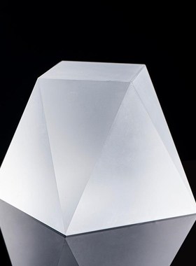 简约几何花瓶轻奢北欧风格水晶玄关门客厅家居酒店.磨砂白摆件