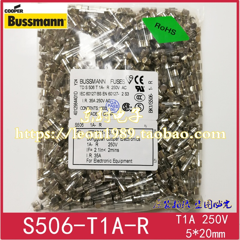 Bussmann玻璃管保险丝 S506-630mA-R-4A-5A-R 0.63A 250V 5× - 图3