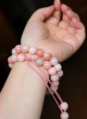 极速樱花粉菩提根项链短款文艺国风气质I锁骨链女小众菩提子挂饰