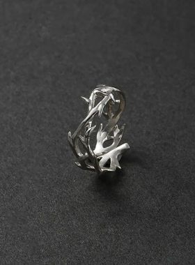 极速PunkIrrfegular Thorns Couple Rings Retro Hip-hop Persona