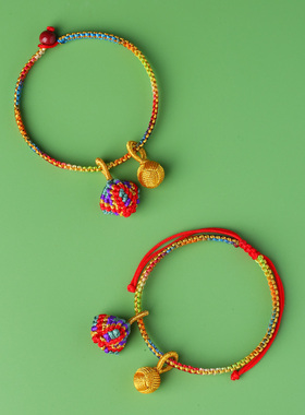 极速普陀山端午节五彩绳手链手工编织手绳好运小S粽子可调节小孩