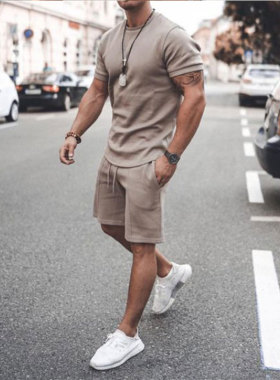 极速2021 Summer New Men Casual Shorts Sets Short SleeveZ T S
