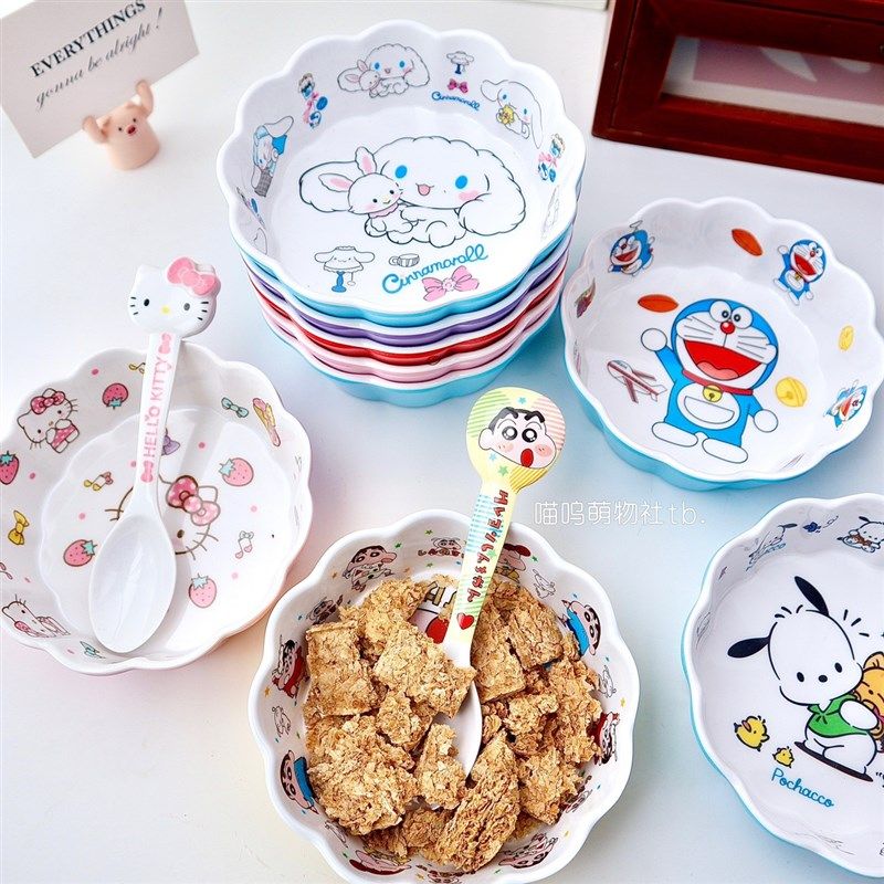 库洛米可爱密胺餐具家用儿童防摔防烫碗勺宝宝早餐碗玉桂狗酸奶碗,淘宝优惠券,粉丝福利购,淘宝优惠卷
