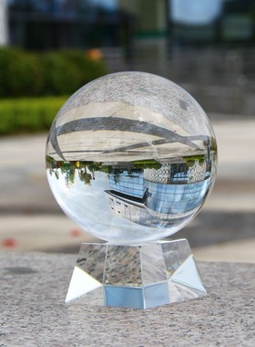 漂亮透明白水晶球风水球开业礼物家居装饰办公室摆件魔术摄影道具