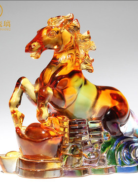 琉璃工艺品十二生肖全套可爱水晶小摆件鼠牛虎兔龙蛇马Z羊猴鸡狗