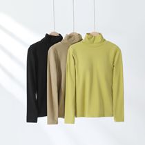 New autumn and winter half high collar Develvet blouse with chest cushion one-piece slapped bottom long sleeve female internal hitch undershirt