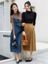 Threaded cotton semi-high collar autumn winter style long sleeve undershirt female inner lap 2023 t-shirt with a slim fashion blouse