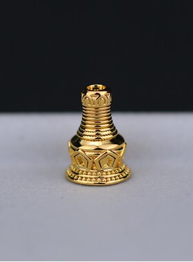 实心三通佛塔帽配饰文玩手串纯铜塔头凤眼百香籽菩提紫檀佛头配件