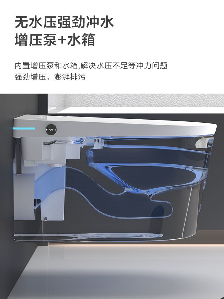 家用壁挂式智能马桶全自动虹吸式小户型坐便器悬空挂壁无水压限制 - 图1