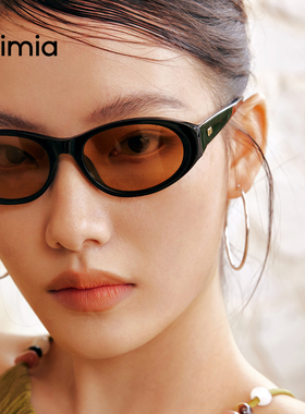amimia2026新款窄框板材椭圆墨镜女高级感防紫外线太阳眼镜STAY