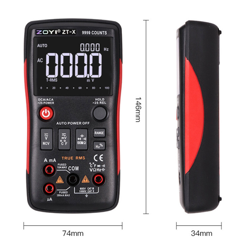 众仪电测ZOYI高清带模拟条高清三显示多功能电表ZT-X数字万用表 - 图0