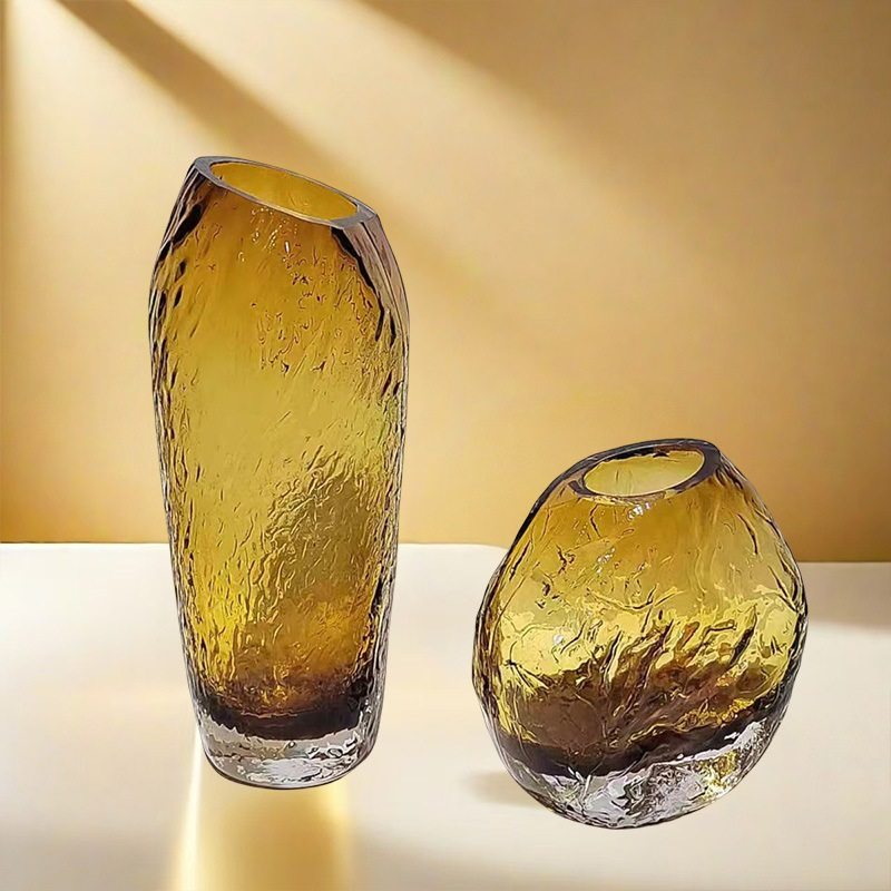 轻奢创意浮冰艺术花瓶摆件客厅插花样板间玄关装饰琉璃花瓶花器,淘宝优惠券,粉丝福利购,淘宝优惠卷