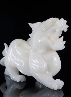 阿富汗白玉貔貅摆件天然高档财位客厅店铺开业玄关家居领导礼物