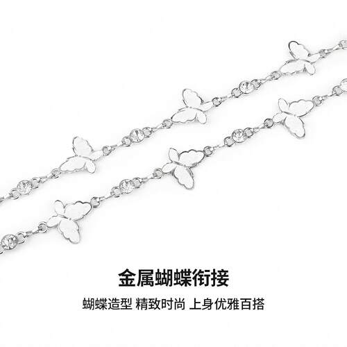 蝴蝶腰链女装饰连衣裙子高级感西装配饰夏季收腰裤带金属链条腰带 - 图2