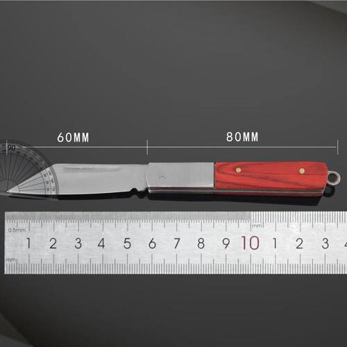 高档檀木家用折叠小刀户外便携随身携带切水果迷你小刀钥匙扣 - 图1