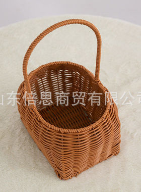 厂家塑编花篮编织篮藤编篮喜铺资材伴手礼篮手工编织篮水果篮
