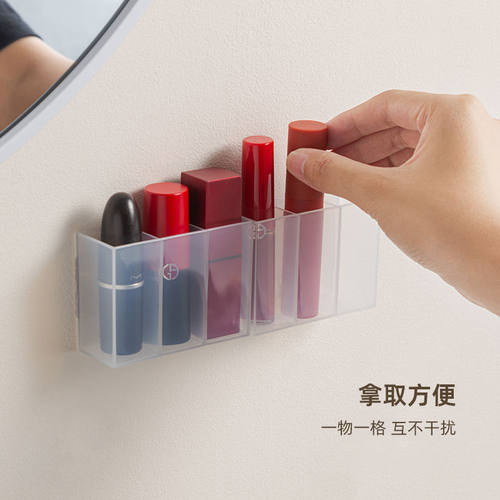 三分格壁挂分格盒免打孔小物收纳眉毛夹剪刀眉笔刷子口红收纳盒子 - 图2