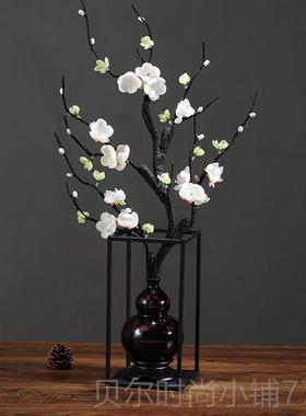 新款复禅葫意芦新中式花瓶摆件装饰品软装陶瓷小摆设家居客厅插古