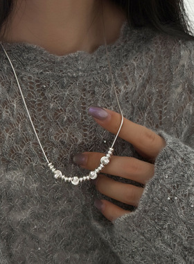 小众气质感冷淡风项链个性毛衣链女复古时尚简约百搭大小串珠