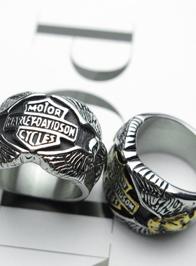 男士霸气夸张戒指欧美复古老鹰飞鹰指环时尚个性朋克风手饰现货