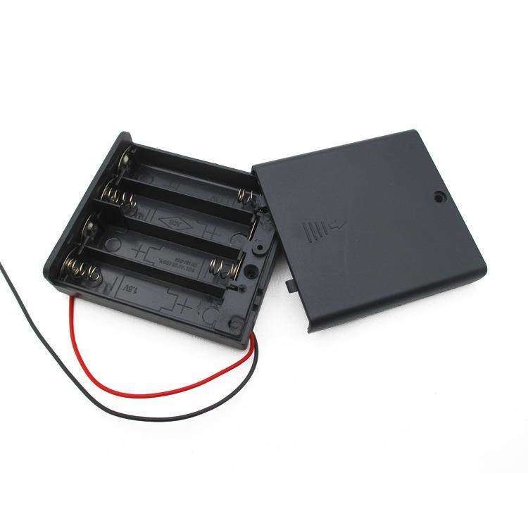 爆款厂家直销电池盒四节五号带开关带盖子可装4节5号电池带粗线,淘宝优惠券,粉丝福利购,淘宝优惠卷