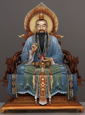 极速全铜太上老君元始灵宝道德天尊F三清道祖像道家神像铜雕贴金