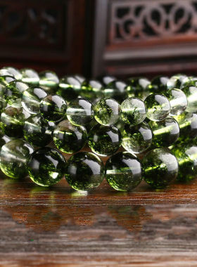 极速水晶嫩绿幽灵手錬情侣r手錬韩版饰品女12mm(17颗)送100克消