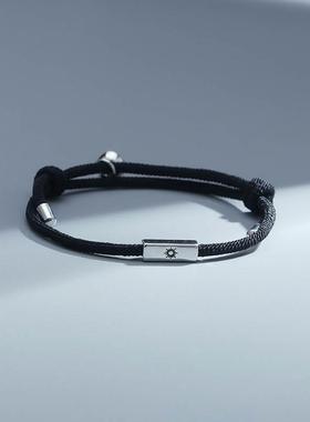 极速太阳与月亮情侣手錬一对磁铁相吸日月编织手绳异地Y恋情人节