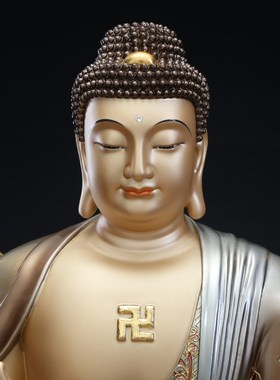 极速台湾全d铜释迦牟尼佛像说法像如来佛祖摆件释迦摩尼佛坐像珐