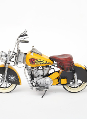 极速复古机车模型摆件创意手工铁皮怀旧家居装饰T品橱窗服装店小