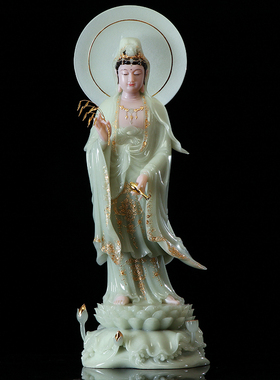 极速石雕汉白玉佛像西方三圣神像 家用G 观音 阿弥陀佛 大势至翠