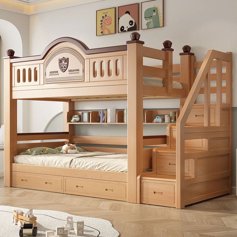 上下床双层床同宽高低床上下铺成人儿童床互不干扰樱桃木子母木床,淘宝优惠券,粉丝福利购,淘宝优惠卷