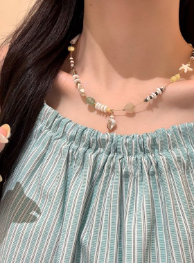 夏意悠悠春夏海星贝壳项链