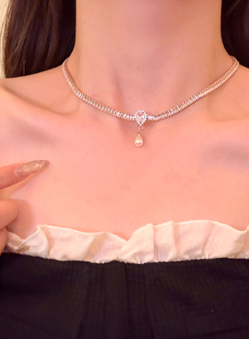 芬兰小姐水滴锆石珍珠choker