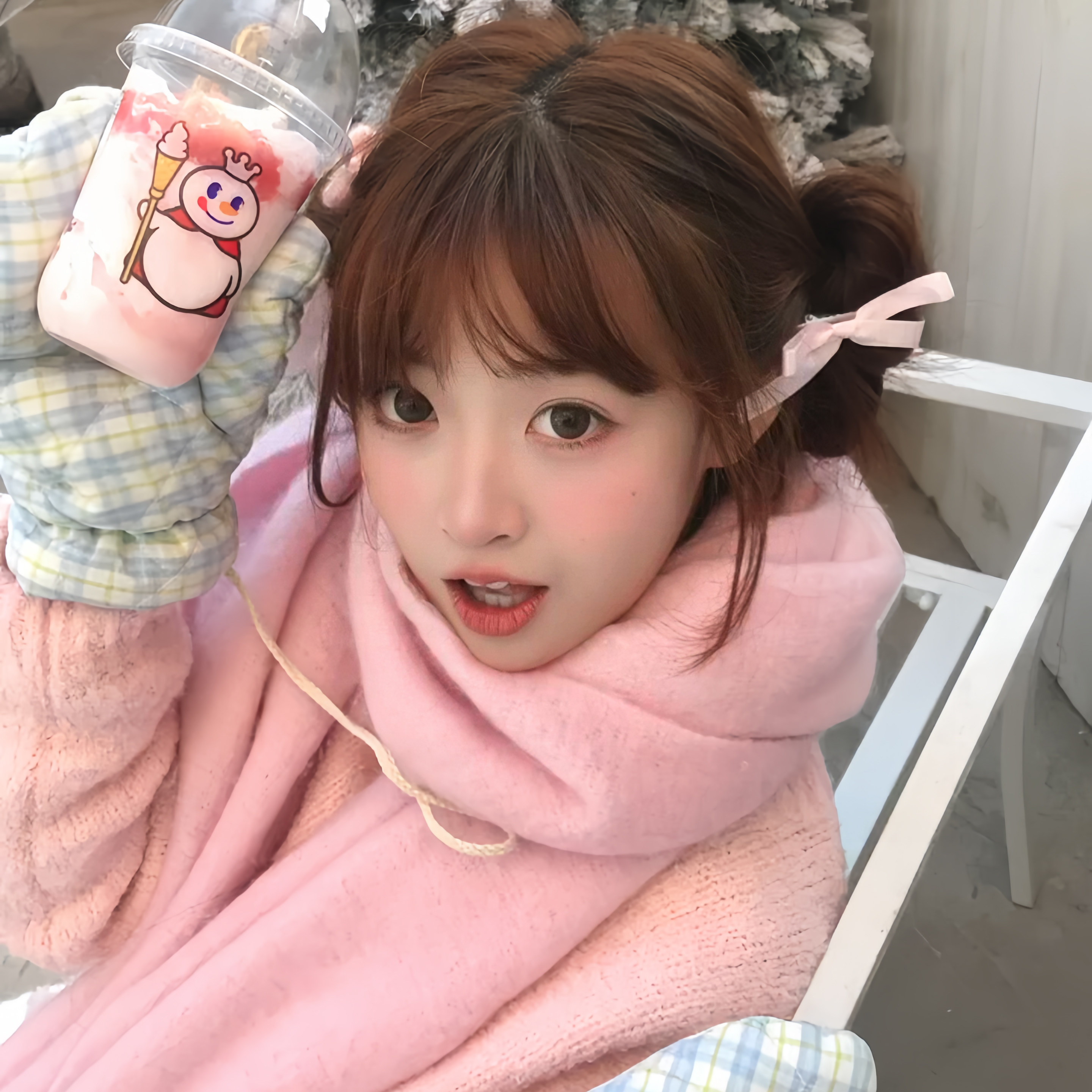 冬日序章 韩系氛围感粉色针织围巾2025新款保暖百搭纯色情侣围脖,淘宝优惠券,粉丝福利购,淘宝优惠卷