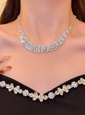 贵奢名媛爆闪满钻水晶项链